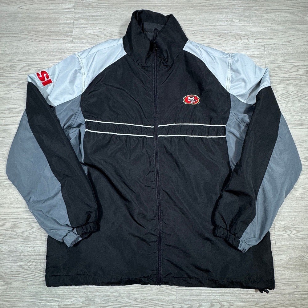 Dunbrooke‎ Mens San Francisco 49ers Windbreaker Jacket Black Grey White XL SF